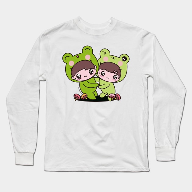 cute frog, cosplay frog, kawaii frog cartoon Long Sleeve T-Shirt by princessmi-com